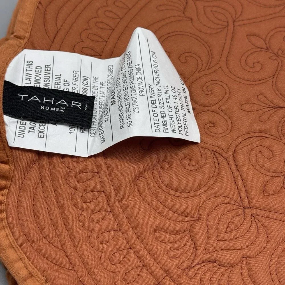 8 Tahari Medallion Auburn Burnt Orange Rust Velour Placemat Set Luxury Velvet